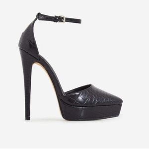 Faux Croc Platform Stilettos